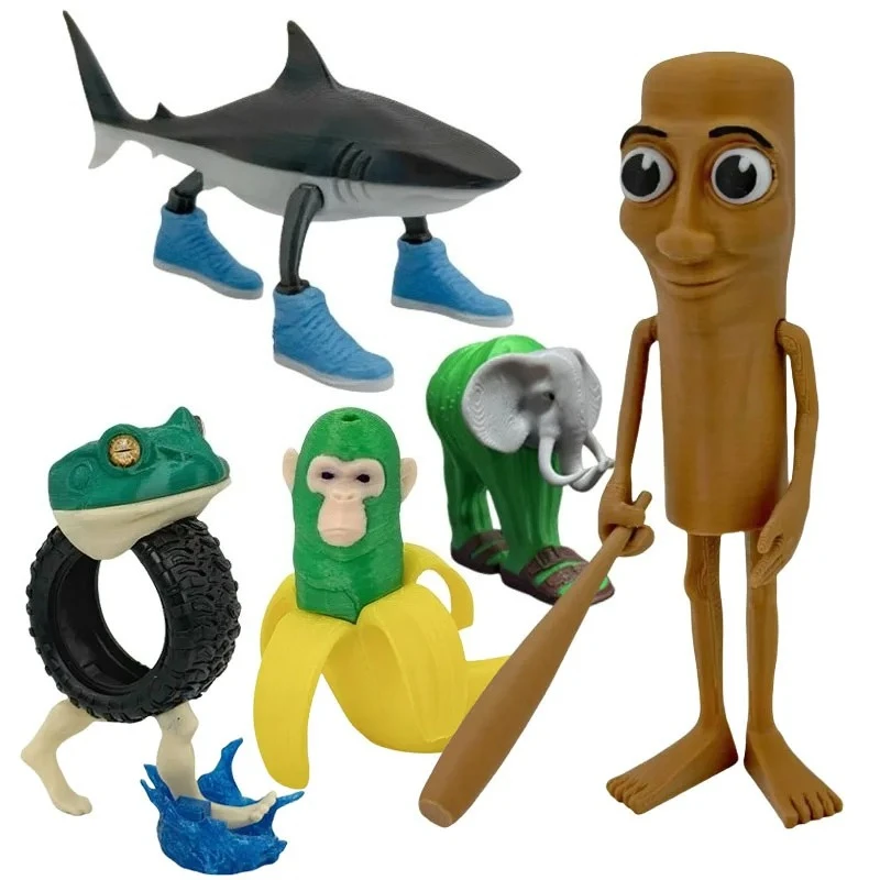 Animali Brainrot italiani Stampa 3d Action Figures Anime Tung Tung Tung Sahur Modello Ornamento Tralalero Tralala Giocattoli decorativi