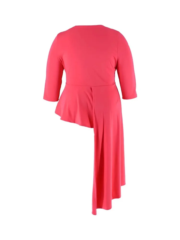 Wmstar 플러스 사이즈 탑 섹시한 블라우스 여성용 하프 슬리브 셔츠 루즈 캐주얼 불규칙한 밑단 의상 도매 Dropshipping L-4XL