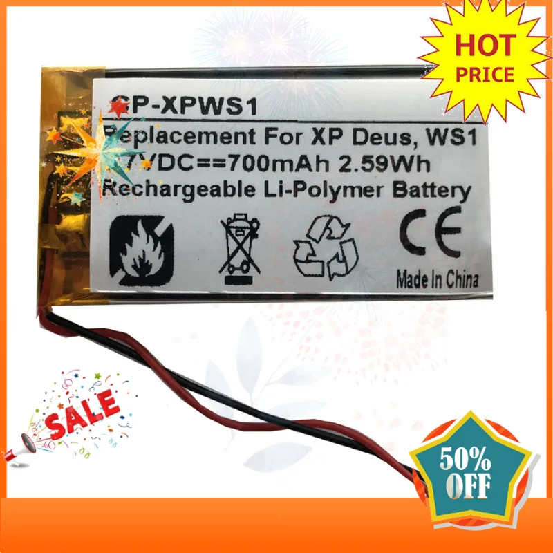SWZY CP-XPWS1 3.7V 700mAh Battery For XP Deus WS1 WS2 WS3 WS4 WS5 Metal Detector