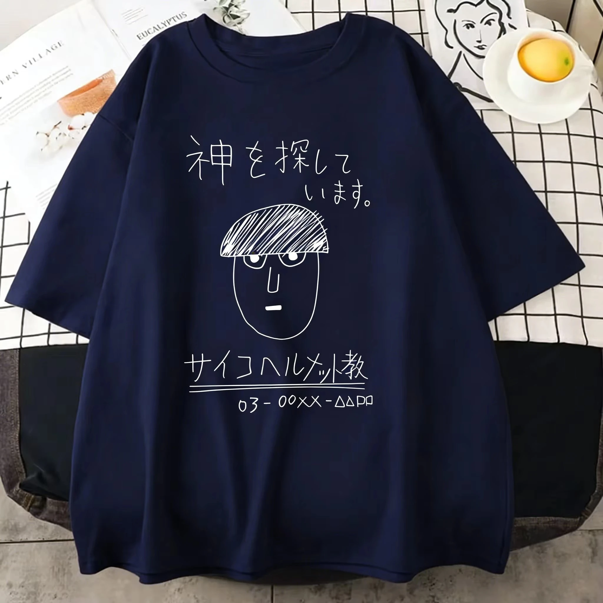 New Mob Psycho 100 Shigeo Kageyama T Shirt Women Retro Tops Tees Harajuku One Anime Manga Tshirt Streetwear Family Outfit view 5