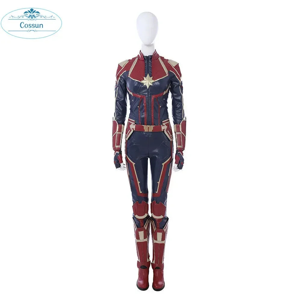 Stock on Sale! Cosplay Halloween Costumes For Women Movie Superhero Carol Danvers Outfit Jumpsuit Full Set