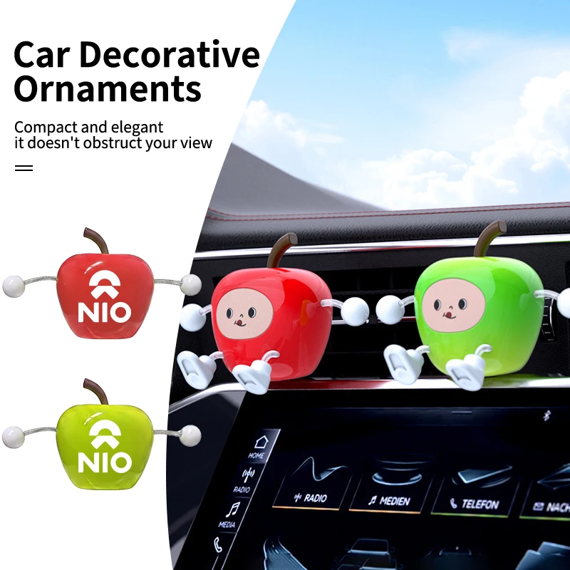 Cartoon Apple Figurine Car Center Console Ornament Car Interior Gift For Nio EC6 ES6 ES8 ES7 ET5 ET7 EP9 EVE 2021 2022 2023