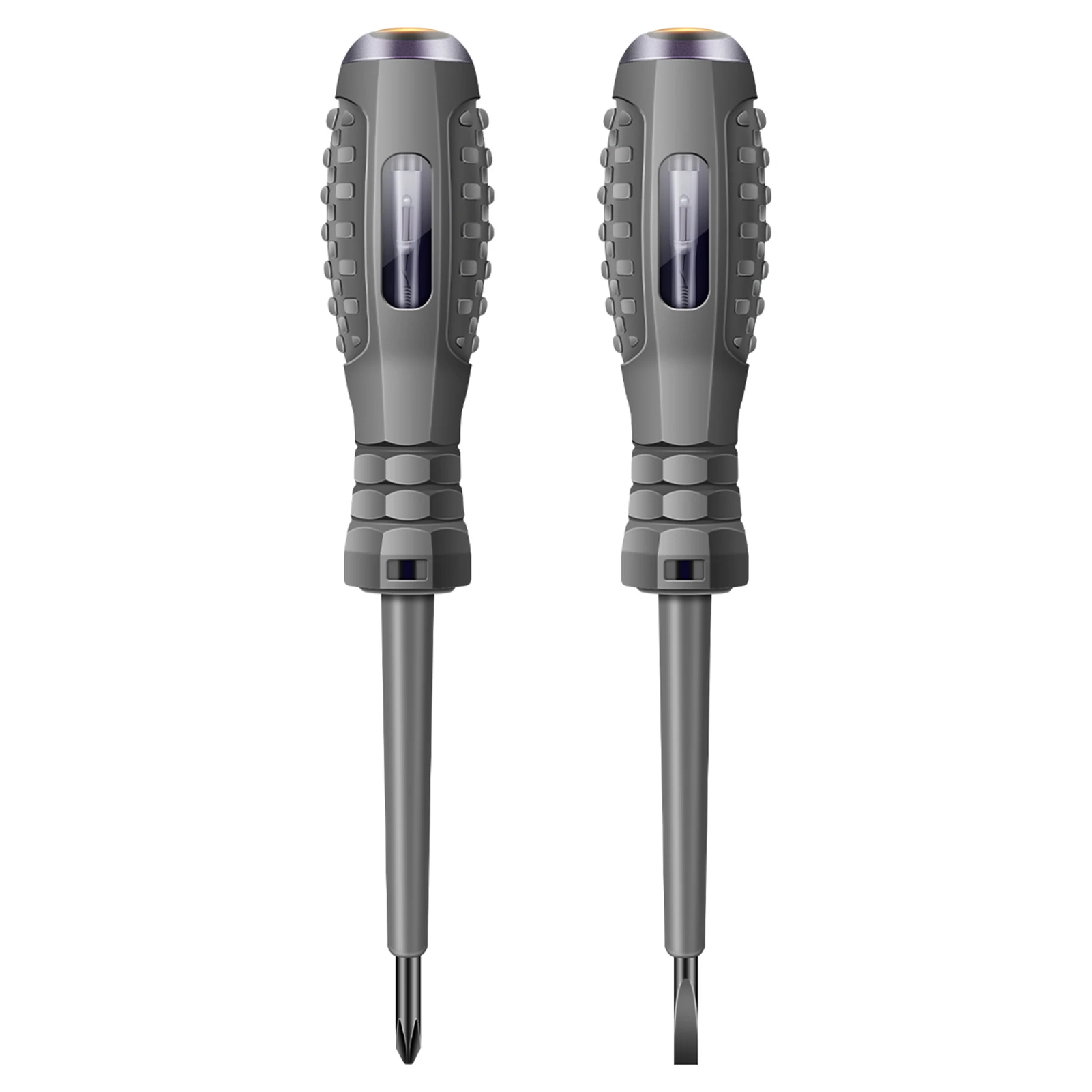 Electric Voltage Tester Pen Slotted/Phillips Screwdriver Neon Bulb Magnetic Pen Tip Electrician Test Pen 2PCS