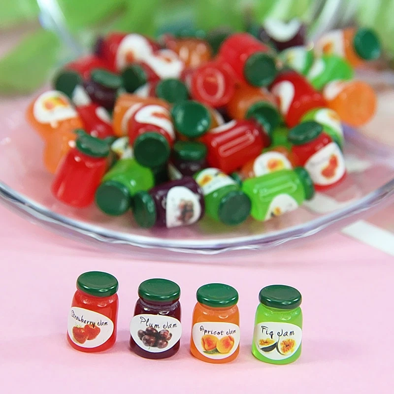 8/16pcs Dollhouse Miniatures 1:12 Accessories Jams Miniature Kitchen Bottles Jams Food Supply