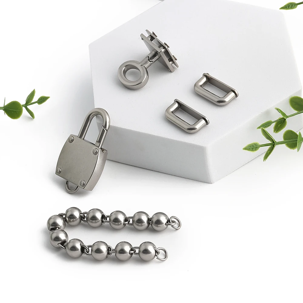 2/5/10Sets Satin silver Metal Square Tiny Bag Turn Lock Twist Lock Clasp For Women Handbag Shoulder DIY Hardware Accessories