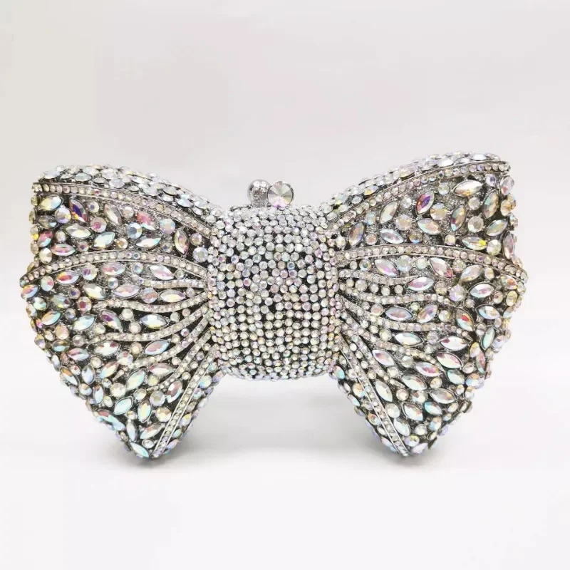 Luxury Crystal Full Diamond Bow Chain Shoulder Evening Package Chain