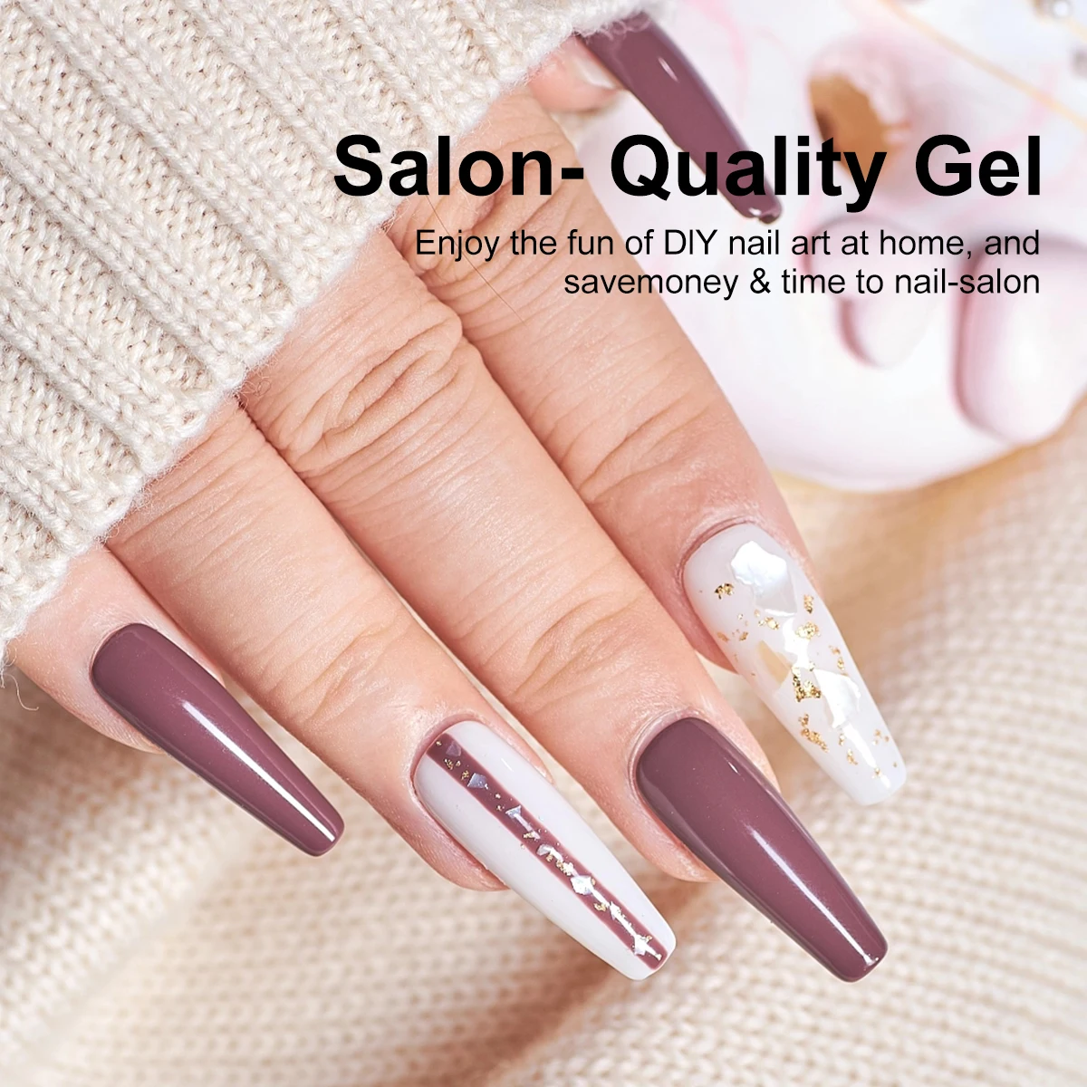 24-teiliges Gel-Nagellack-Set für Anfänger, 8-ml-Glitzer-UV-Kunstgel mit Grundlack, Decklack und mattem Decklack für Maniküre-Salon-Kunst
