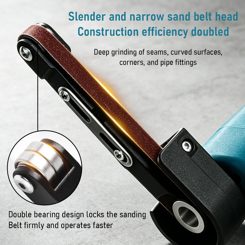 16.8V Cordless Mini Belt Sander Variable Speed Electric Polisher Portable Sanding Angle Grinder, Battery Not Included