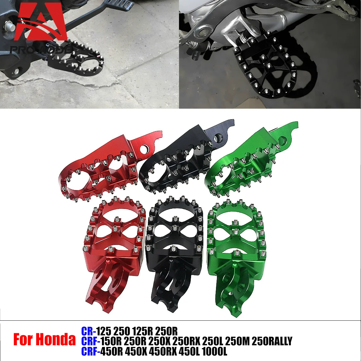 

For HONDA CRF 150R 250R 450R CR 125 250 150R CR250R 250 450 X RX L M 2002-2023 Durable Motorcycle Accessories - Foot Pegs Pedals