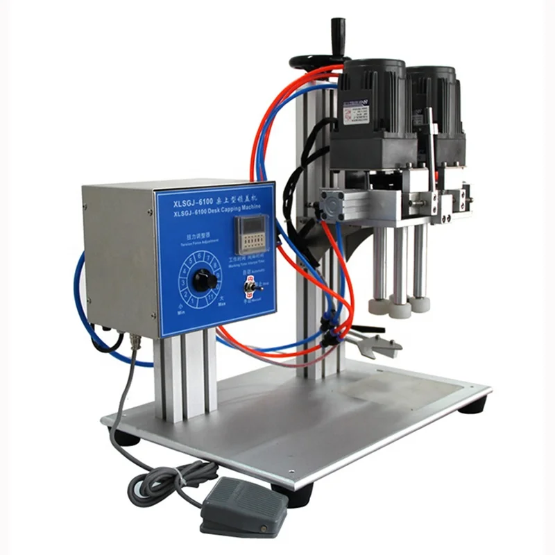 Good Quality Semi Auto Desktop Pneumatic Cosmetics Water Spray Capping Bottle Cover Closing Machine