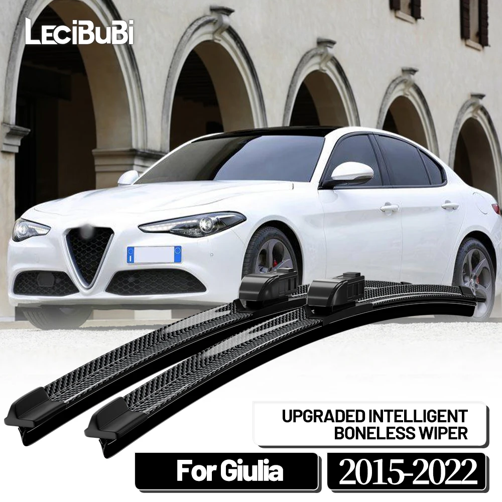 Für Alfa Romeo Giulia 2015-2022 2016 2017 2018 2019 2020 2 stücke Frontscheibe Wischer Klingen Scheibenwischer Carbon Faser