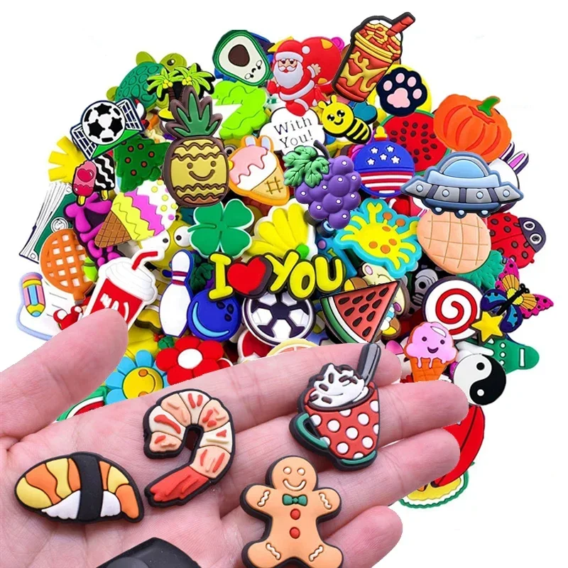 Random Shoe Charms for Crocs Accessories Set Shoes Charm for Croc Decorations Pins Men Accessory Jeans Woman Clogs Clips Badges