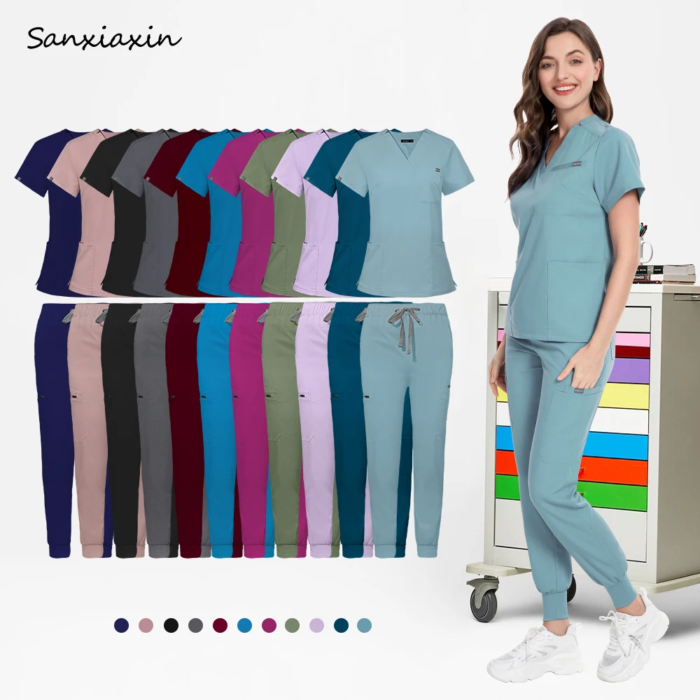 

Slim Fit аксессуары для медсестры, стоматологическая клиника, медицинская форма, женский ветеринарный набор скрабов, больничные хирургические халаты, спецодежда для салона красоты