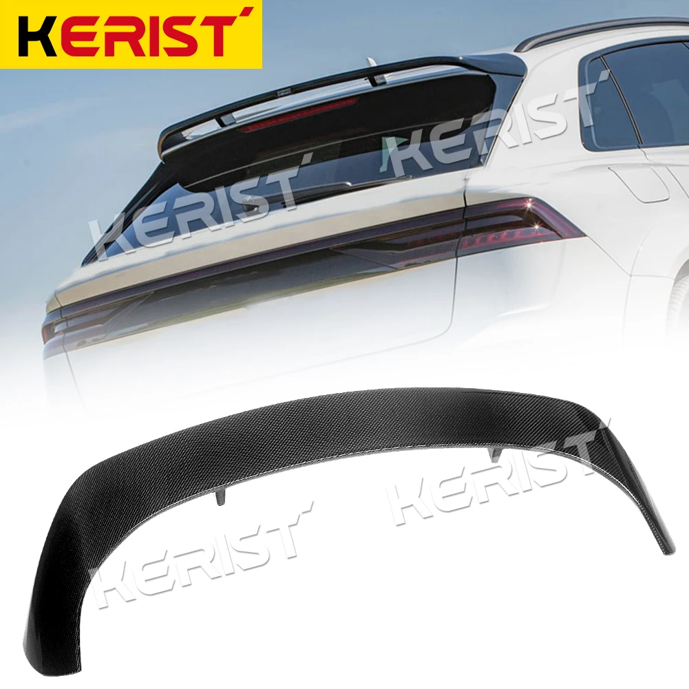 Carbon Fiber Rear Top Trunk Roof Lip Spoiler Wing Glossy Black for Audi Q8 SQ8 2018-up