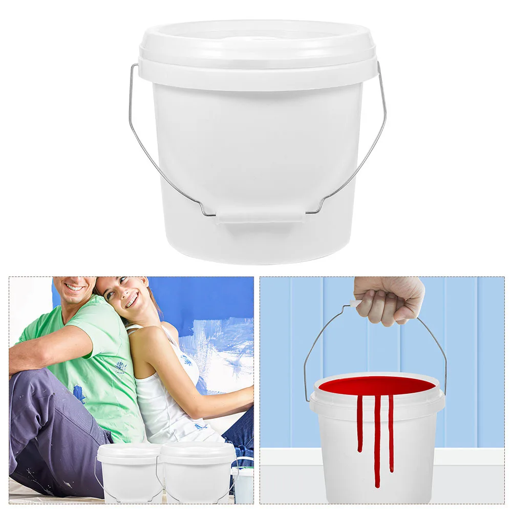 

1.75 Gallon Paint Bucket with Lid Round Pigment Container Food Grade Material Drop Resistant Lightweight for Color Mixing