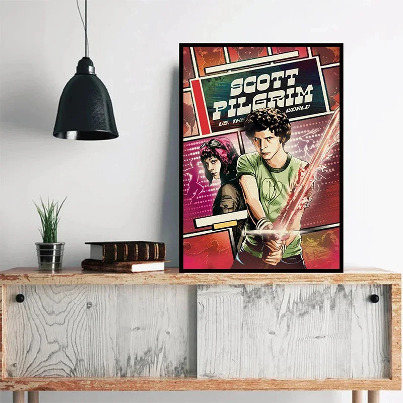 Vintage Movie Scott Pilgrim Vs. The World Anime Comedy Art Poster Canvas Painting Wall Print Picture for Living Room Home Decor