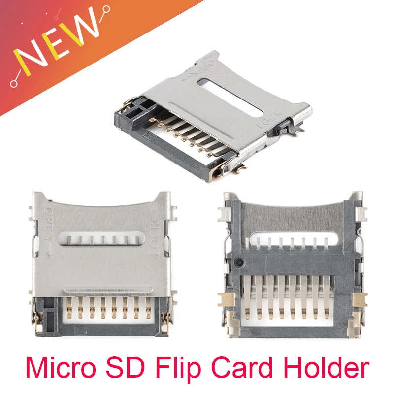 10PCS/5PC Micro SD Decks TF Card Slot Flip Inner Solder Socket MicroSD Card Holder For Mobile Phone Memory Tablet Vehicle Naviga