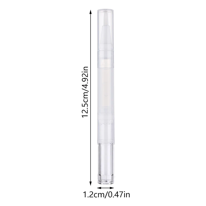 1Pcs 2/3ml Transparent Twist Nail Twist Pens Empty Transparent Nail Oil Pen with Brush Cosmetic Container Pen Lip Gloss Tubes