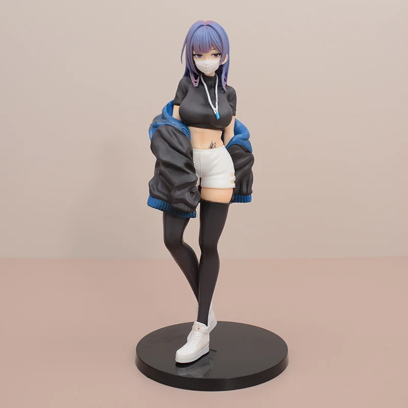 

Anime Girl Yuna Black Stocking Gift Figure Desktop Decoration Model Toy Box Cosplay Costume Accessories Collectible Items