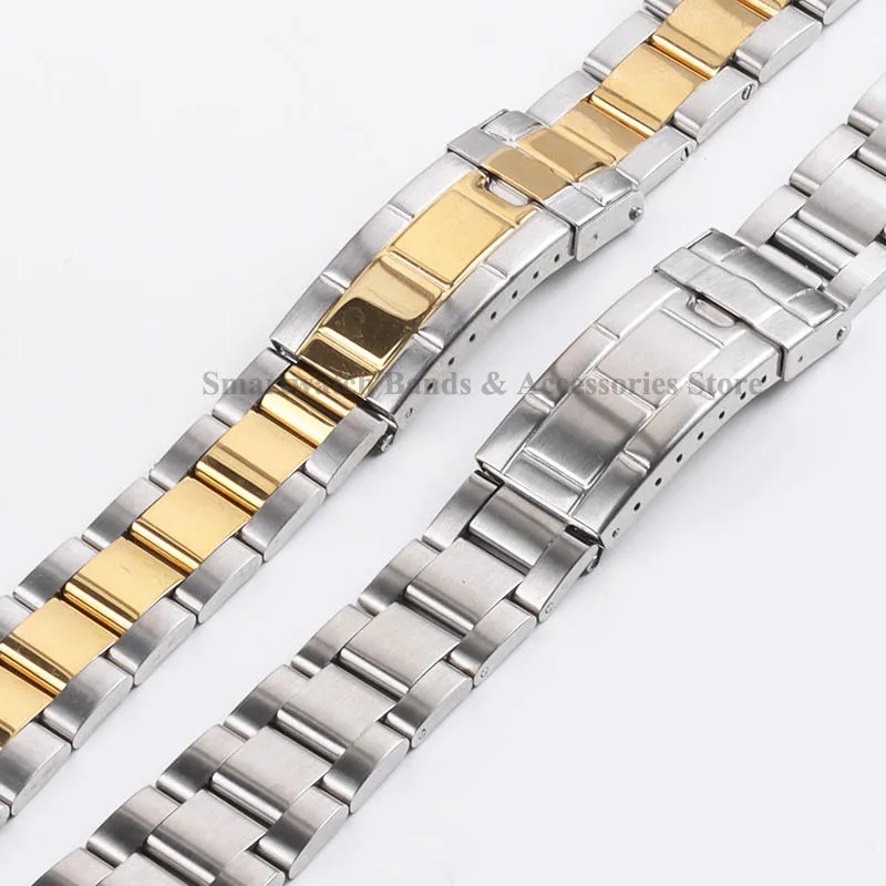 20mm Steel Watch Strap for Rolex Daytona for Water Ghost Stainless Solid Watch Band Diving Buckle Bracelet Curved End Accessory