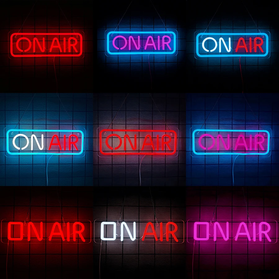 On Air Neon Sign for Wall Decor,LED Neon Light Sign for Streaming Room,Podcast Decor,Home Bedroom,Garage,Studio,USB Powered