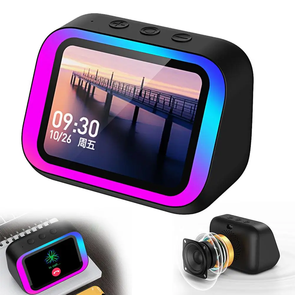 TF26 Pro مكبر صوت لاسلكي ذكي AI مساعد صوت شاشة ذكية مشغل موسيقى ساعة منبه للطقس ألبوم صور BT 5.4 #6