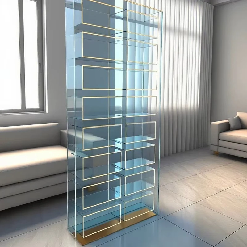 fv-High End Interior Design Furniture Transparent Acrylic Product Display Shelf Gradient Color Acrylic Display Rack