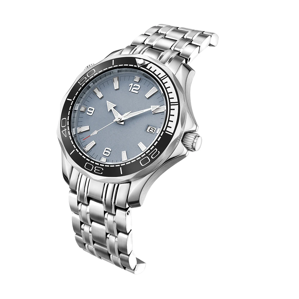 Logo personalizzato 41mm Orologio da uomo Zaffiro reloj hombre quadrante sterile Orologi da uomo Luminoso 10Bars NH35 Orologio da polso meccanico automatico