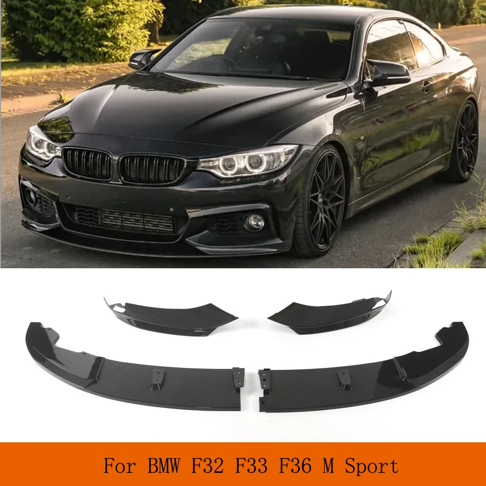 

ABS Black Car Front Bumper Lip for BMW 4 Series F32 F33 F36 M Sport 2014-2019 Car Front Racing Spoiler Cover Bodykits