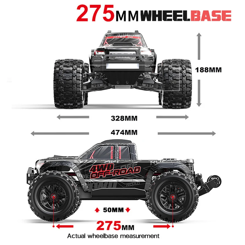 1/10 Mjx Hyper Go 10208 Remote Control Car High Speed Brushless Power Pc Rc Car Shell Rc 4x4 Off Road Rc Drift Car Toy Car