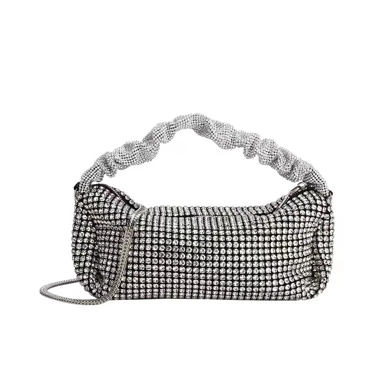 

Spring Ladies Folded Wrist Rhinestones Full Diamond King Douyin Kuaishou Handbag One Shoulder Crossbody Bag Luxury Bags Designer
