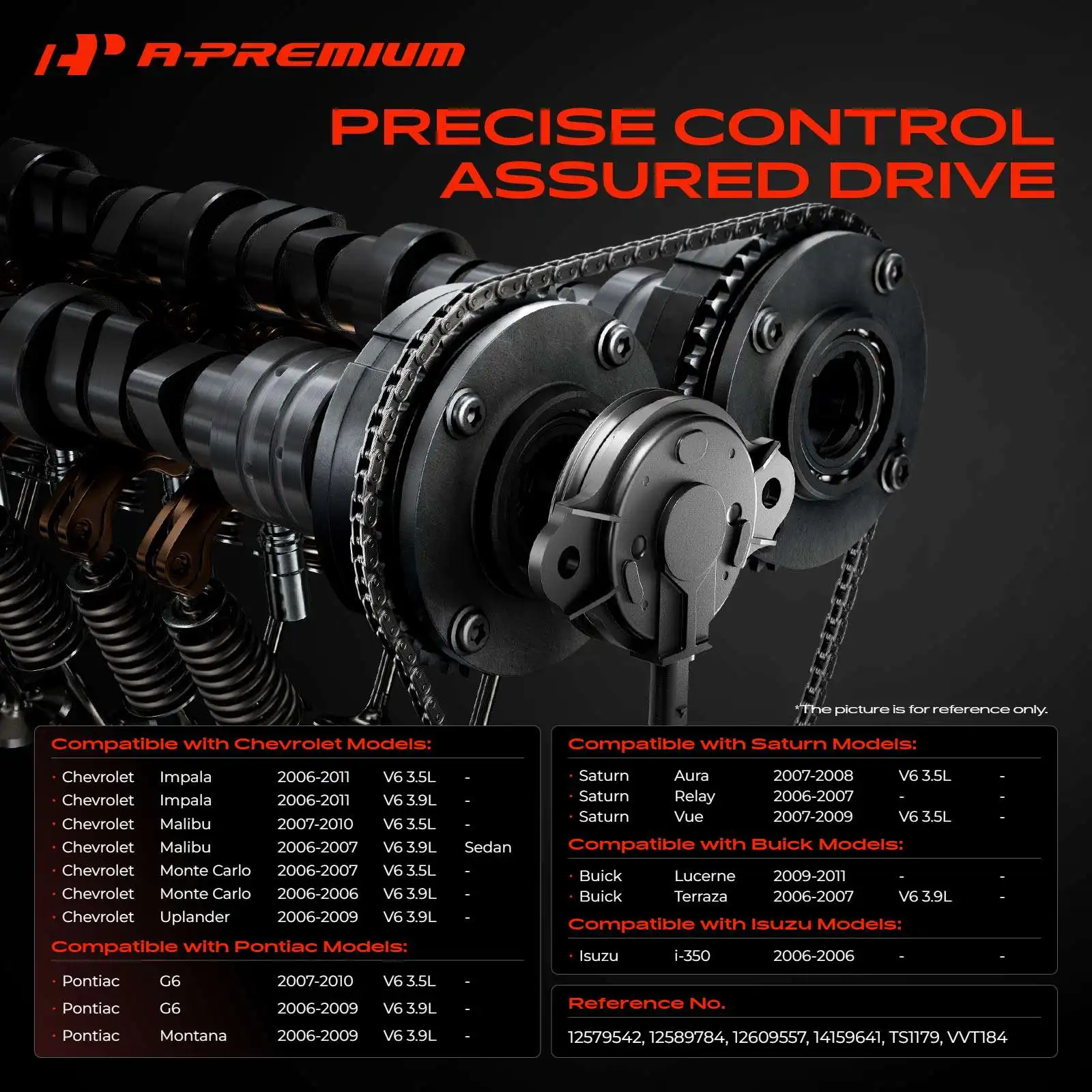A-Premium Variable Timing Solenoid for Chevrolet Malibu 2006-2010 Impala 2006-2011 Buick Lucerne 2009-2011 Pontiac G6 2006-2010