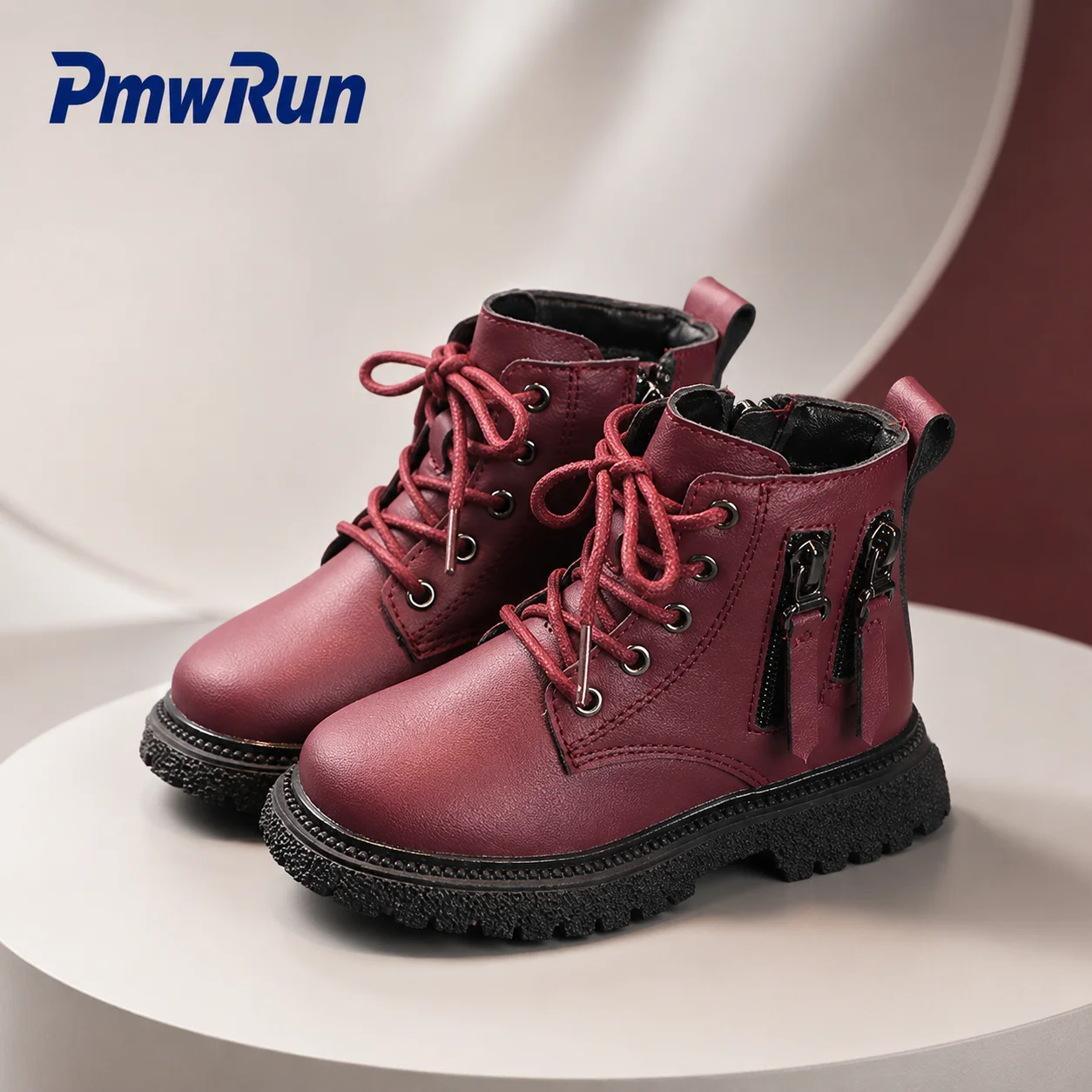PU Leather Autumn Boots For Girls Trend Fashion Waterproof Girl's Boots Platform Waterproof Children's Casual Boots Soft-soled