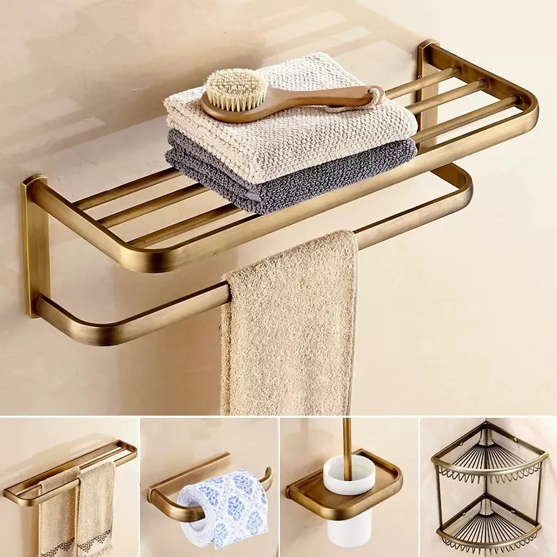 Bathroom Hardware Antique Bronze Bathroom Shelf,Towel Rack, Paper Holder,Toilet Brush,Towel Hanger,Robe Hook Bathroom Accessory