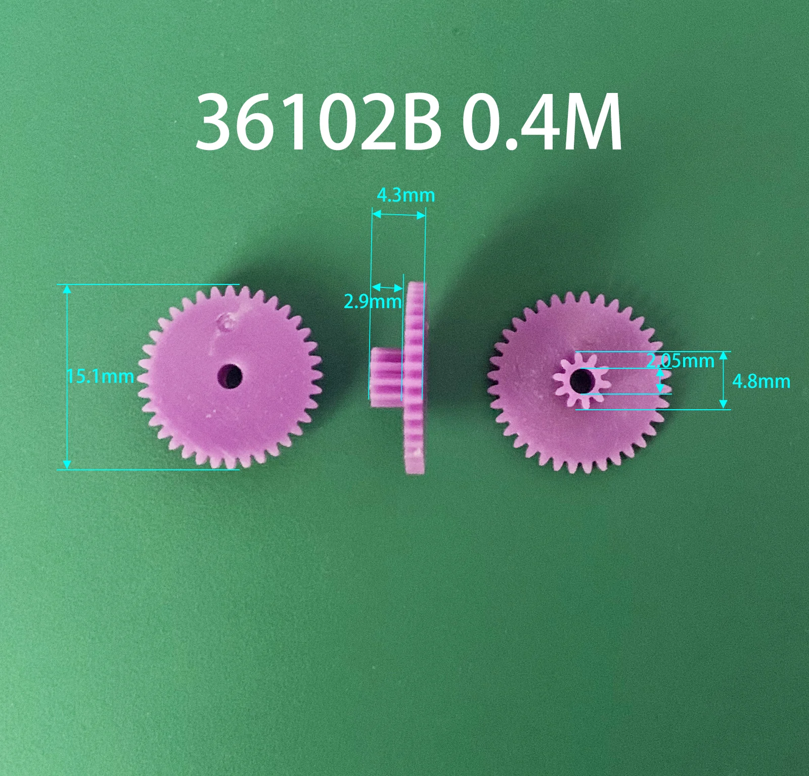 40102B 36102B 0.4M Double-Layer Plastic Gear 40 T +10 Teeth 2.12mm Hole 36+10 Teeth Stacking Motor Gears Toy Accessories