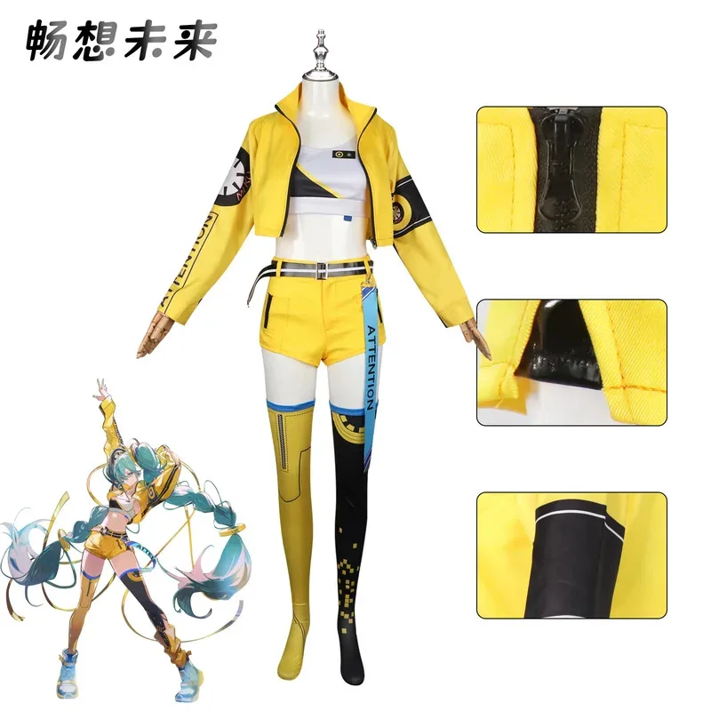 

4 шт. Dive 17th Mikkuu Mikuo юбилейная желтая униформа косплей костюм Proje Sek Хэллоуин вечерние топ для девочек короткий комикс goi/6