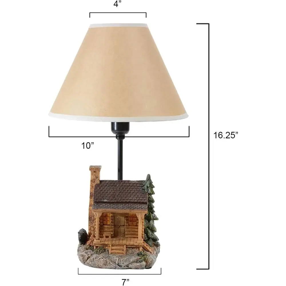 Rustic Vintage Cabin Lamp - Ideal for Living Room, Nightstand, Desk, 16.25 x 10 view 2