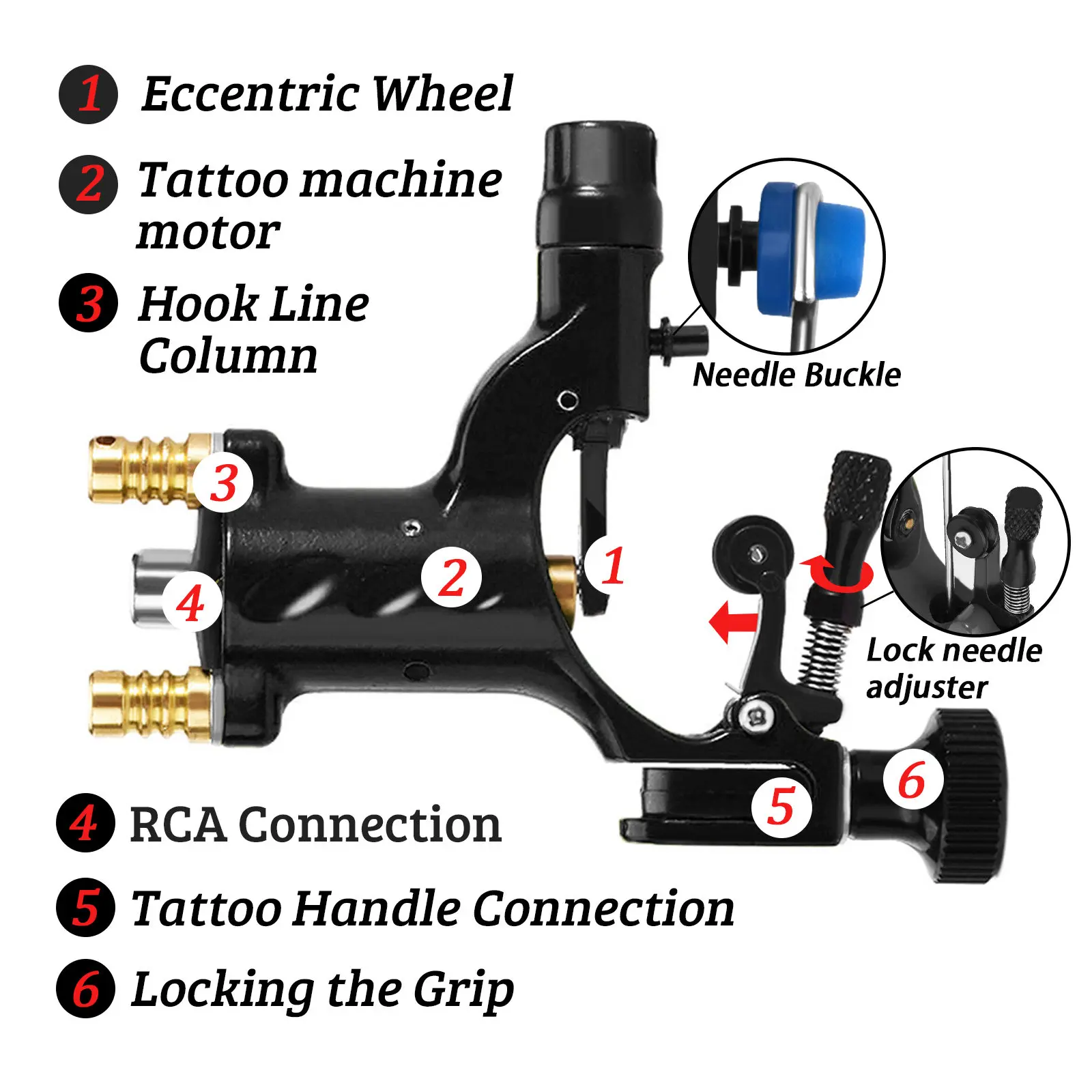 Máquina de tatuaje rotativa, máquina de tatuaje rotativa de libélula, sombreador y delineador, pistola de Motor de tatuaje, suministro de Motor de tatuaje