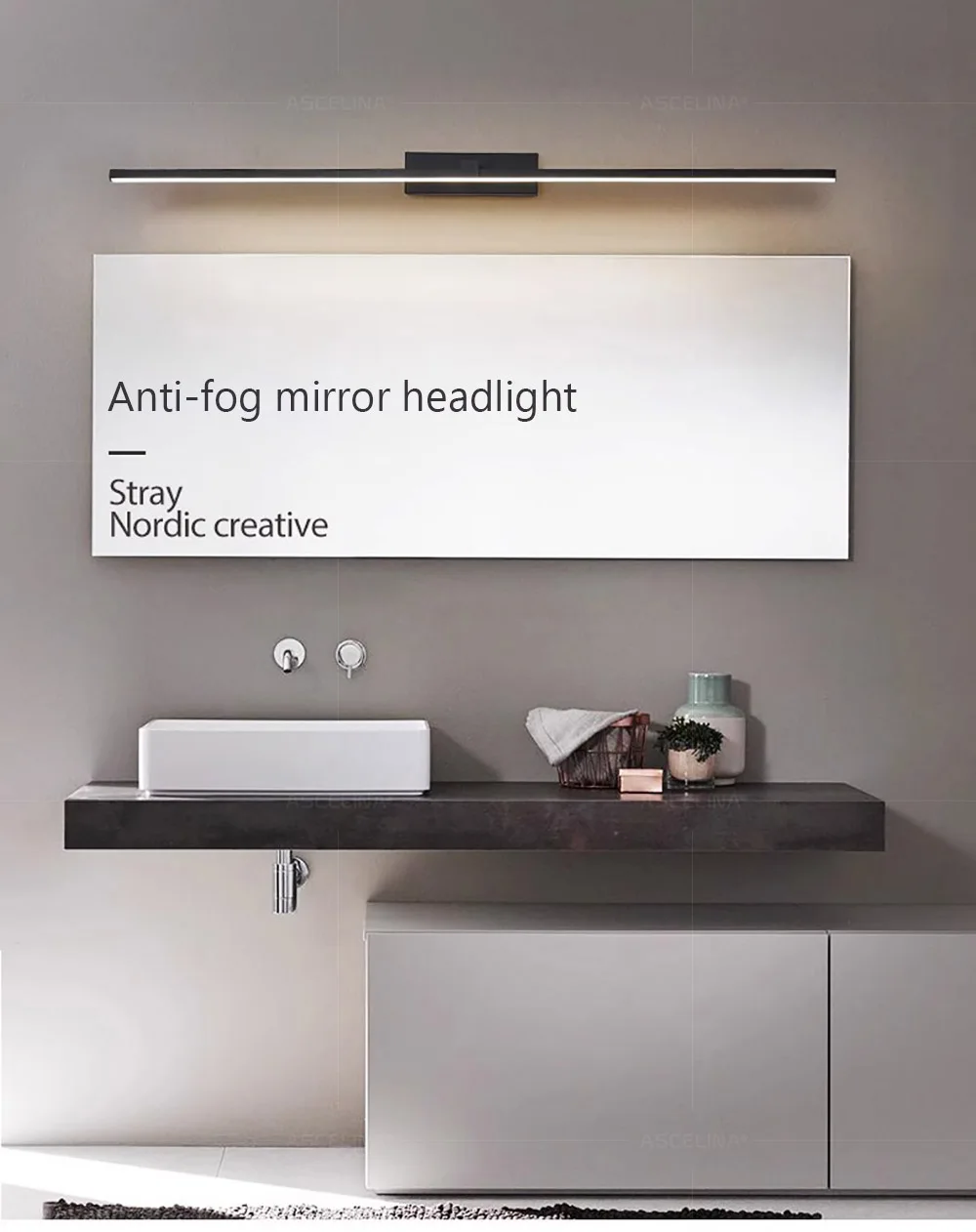 Lampe Miroir Salle De Bain LED Moderne 40 Cm – Lumière Blanche Chaude 8W, IP65 Étanche, Applique Murale Élégante Pour Miroir, Coiffeuse, Armoire