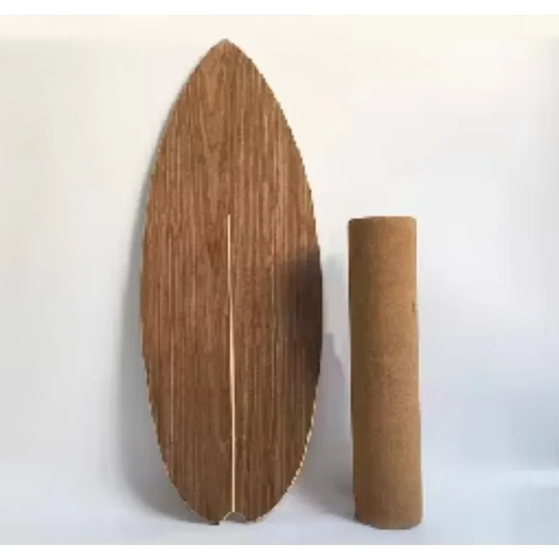 Modern Strong Wood Surfboard Balance Board for Indoor/Outdoor Athletic Training and Body Fitness