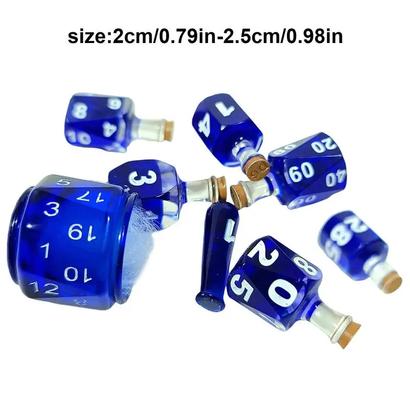 Potion Bottles Dice Set Solid Silicone Dice Set Artistic Astrology Dice Astrology-Themed Colorful Resin Dice Cool Dice Set