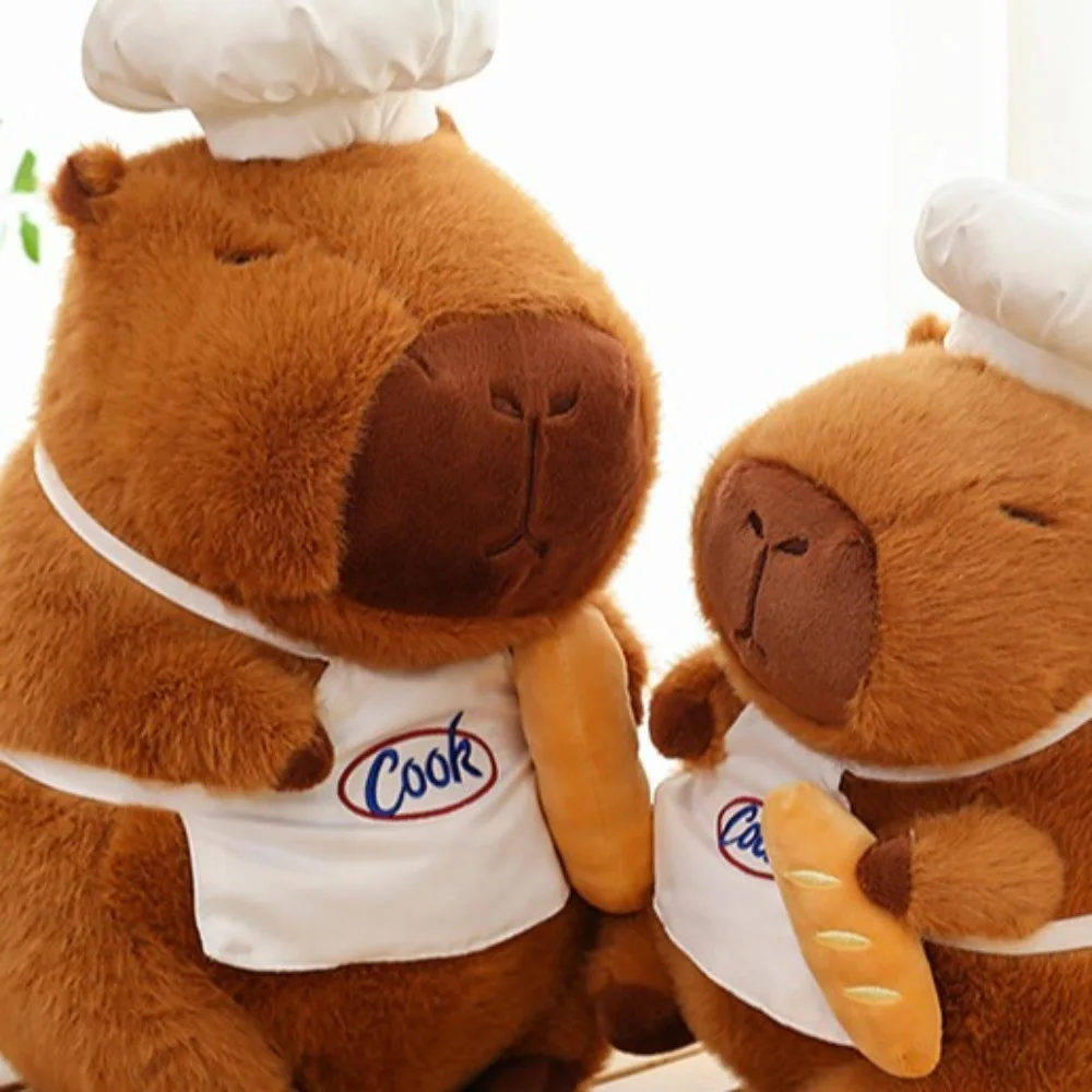 Creative Cook Capybara Plush Doll Baking Cartoon Capybara Plush Toy Simulation Soft Capibara Fluffty Doll Home Decor