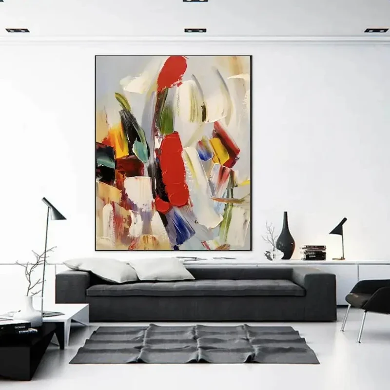 Colorful Textured Wall Art Abstract Handmade Painting On Canvas Large Wall Decor Room Decoration For Living Room Bedroom Picture