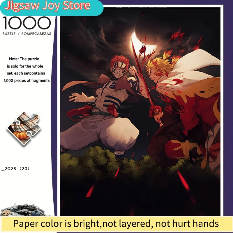 

Demon Slayer Puzzle Suitable for - Jigsaw for &, Thick Durable Pieces, Anime Manga Wall Decor, & Halloween Gift (50cm X 70cm/1