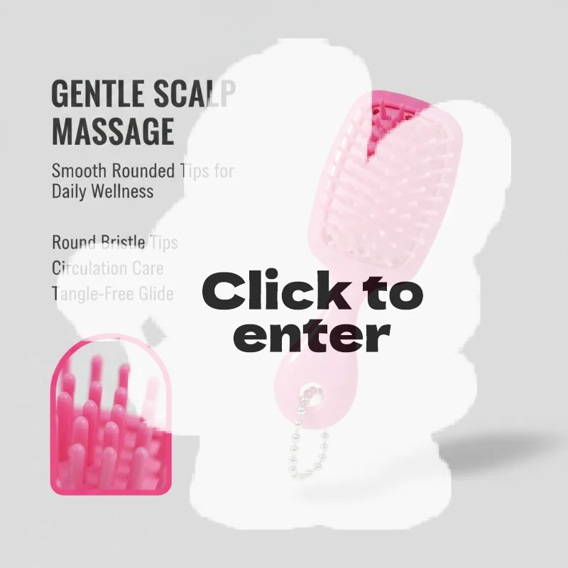 Mini Keychain Hair Brush Air Cushion Massage Comb Portable Pocket Detangler for Wet Dry Hair Daily Hairdressing Travel Use