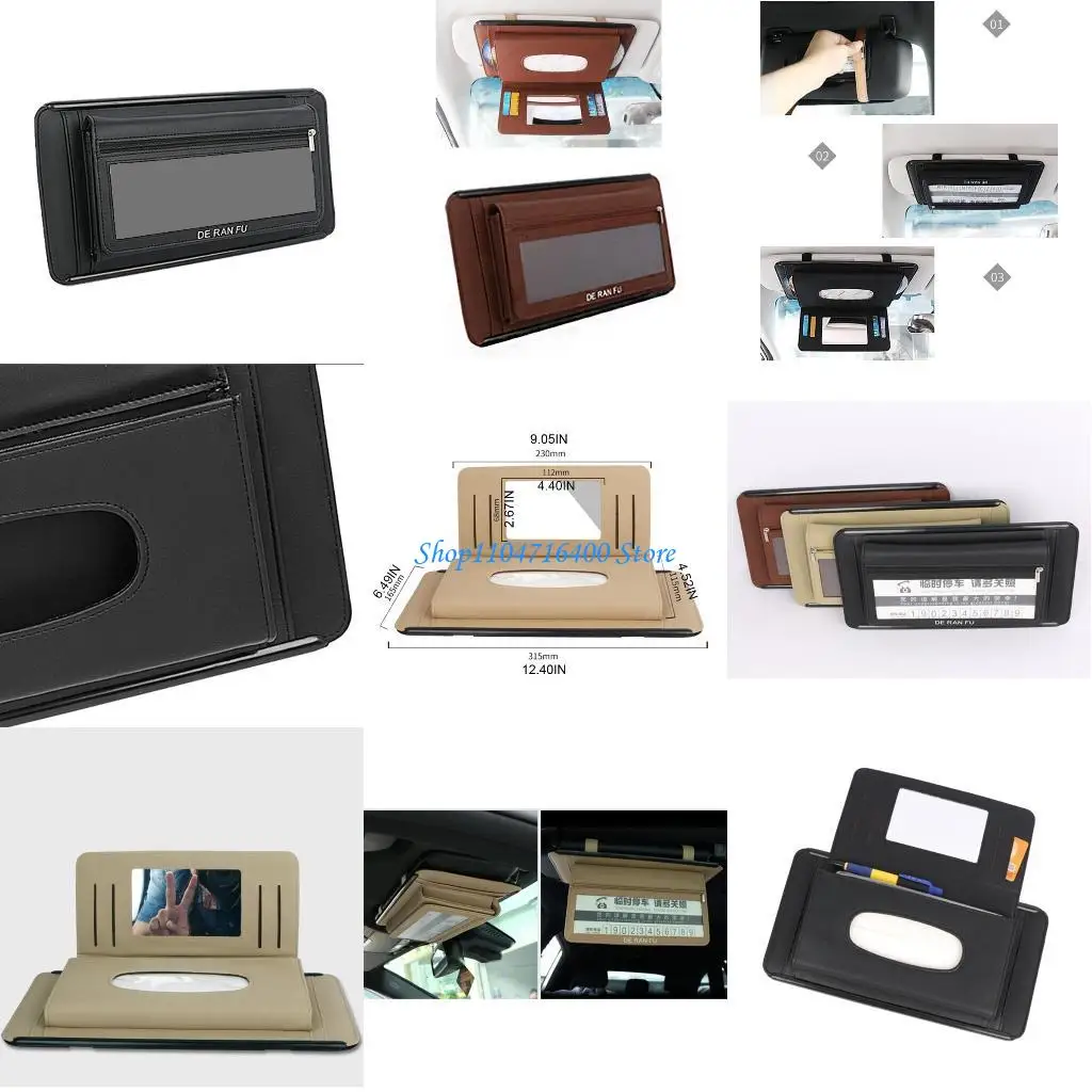 

y1gd Sun Visor Napkin Holder Automotive Tissue Storage Box for Creative Decoratio