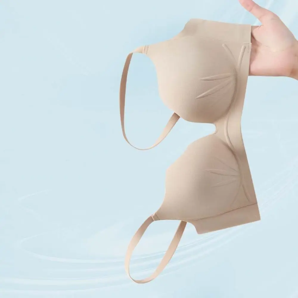

Comfortable 1/2 Cup Push Up Bra Close-fitting Shockproof Wireless Deep V Bra Lingerie Anti-sagging Seamless Bra Daily Wear