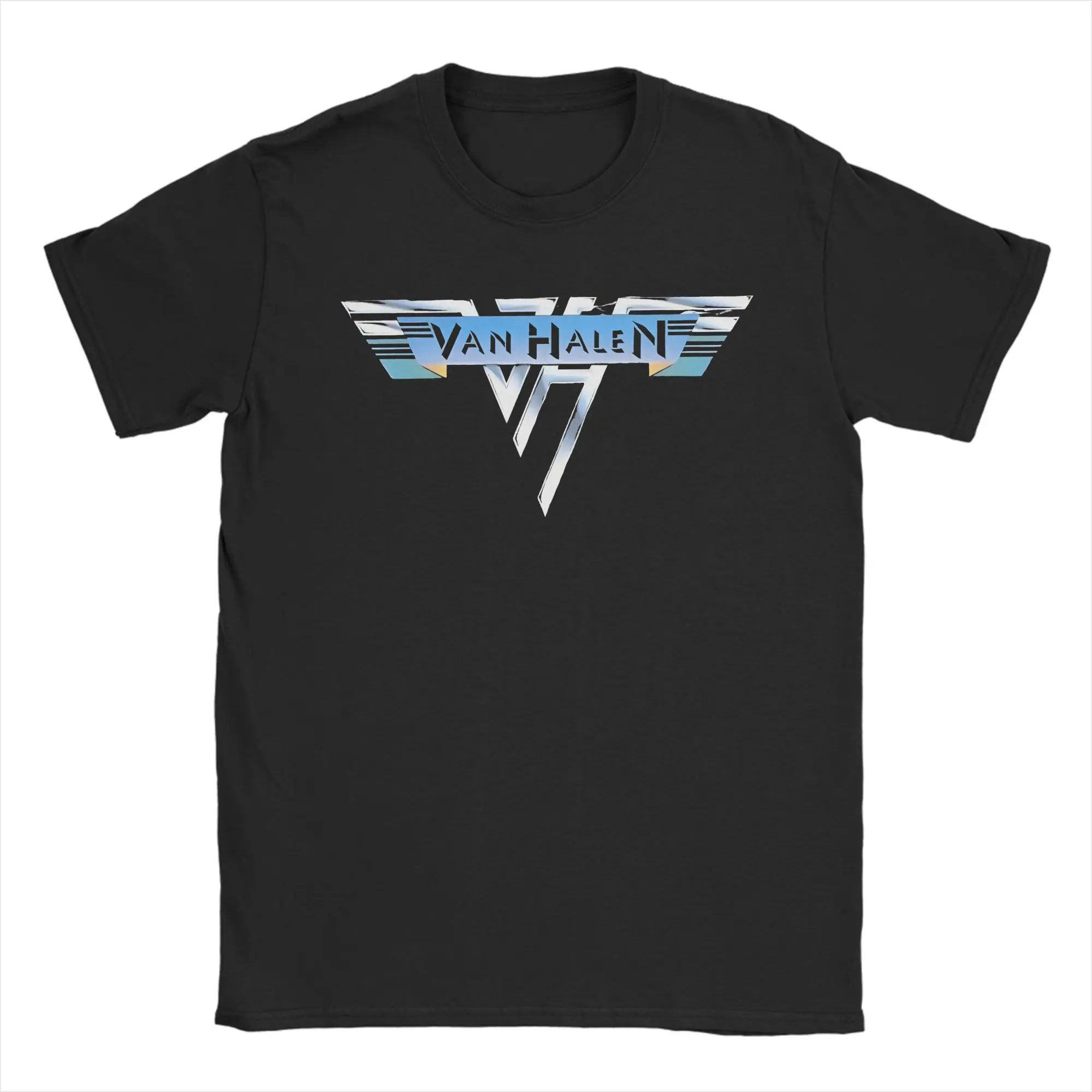 Men Van Halen Rock Music Band Logo T-Shirts Pure Cotton Clothes Summer Street Style Short-Sleeved T Shirt O Neck Casual Tshirt