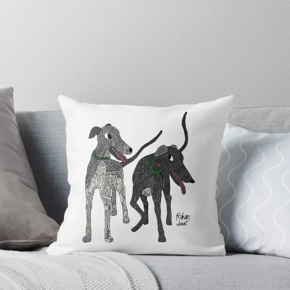 

Luke and Rain - Robot Greyhounds Throw Pillow Pillow Cover Decorative Cushions For Luxury Sofa Throw Pillow