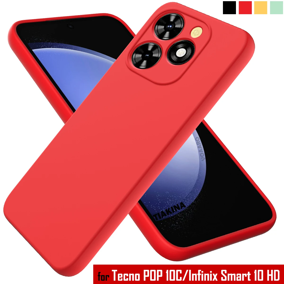 

Мягкий жидкий силиконовый защитный чехол для Infinix Smart 10 HD, противоударный чехол с ремешком